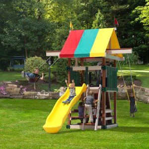 Family Space Saver Swing Set With Kids