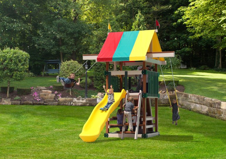 Family Space Saver Swing Set With Kids