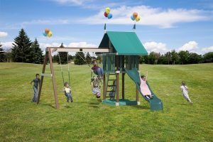 Poly Lovely Retreat Swing Set With Kids
